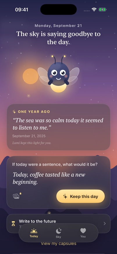 Vagalumi: Lumi and the space to write today’s sentence