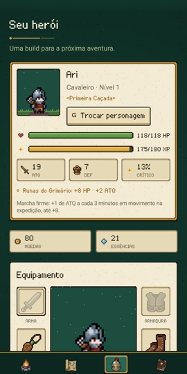 Wanderune: a ficha do herói e o equipamento